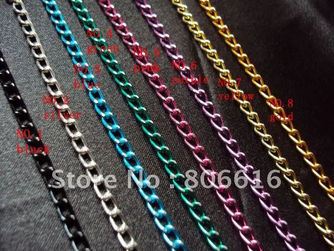 

100M/lot 3.6*6MM Colorful Metal Aluminum Link Chains Jewelry Findings Components