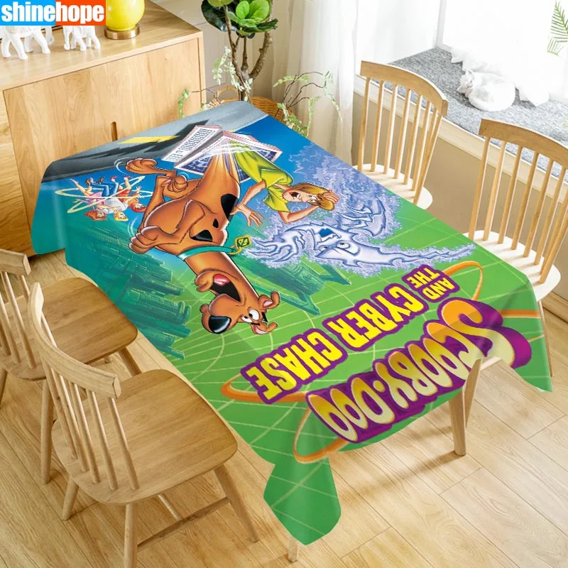 Скатерть на заказ Scooby Doo, ткань Оксфорд, Пыленепроницаемая прямоугольная скатерть, вечерние, домашний декор, 100x140 см, 140x250 см
