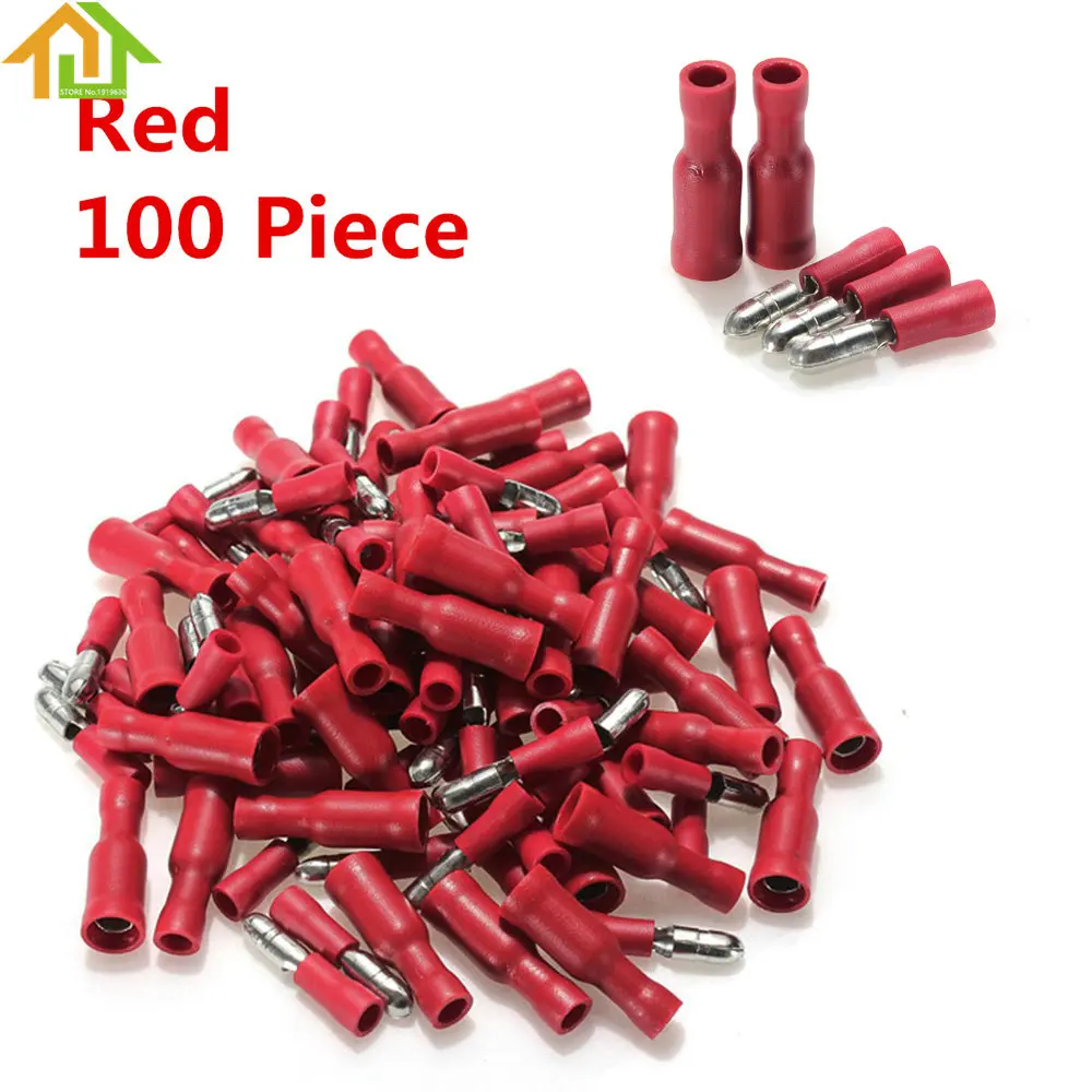100 шт. обжимные клеммы для штекера 22 16 AWG|female insulated|insulated terminalsinsulated terminals connectors |