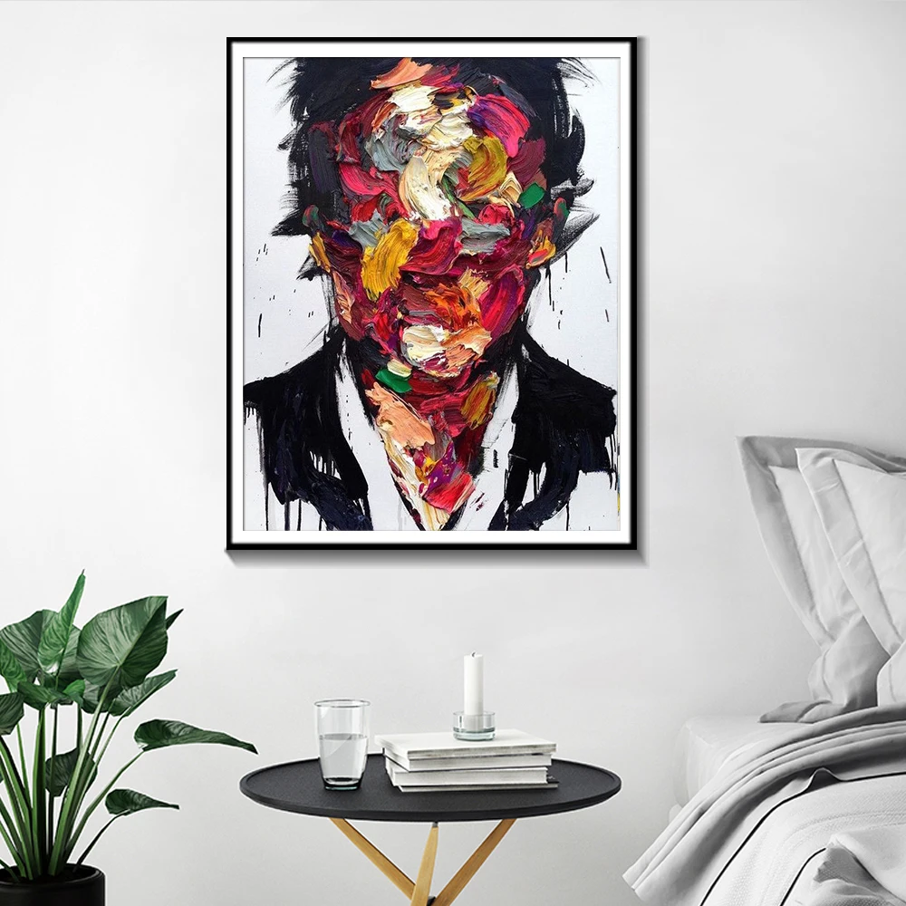 Безликий Nordic Стиль Абстрактная живопись Wall Art портрет маслом современного