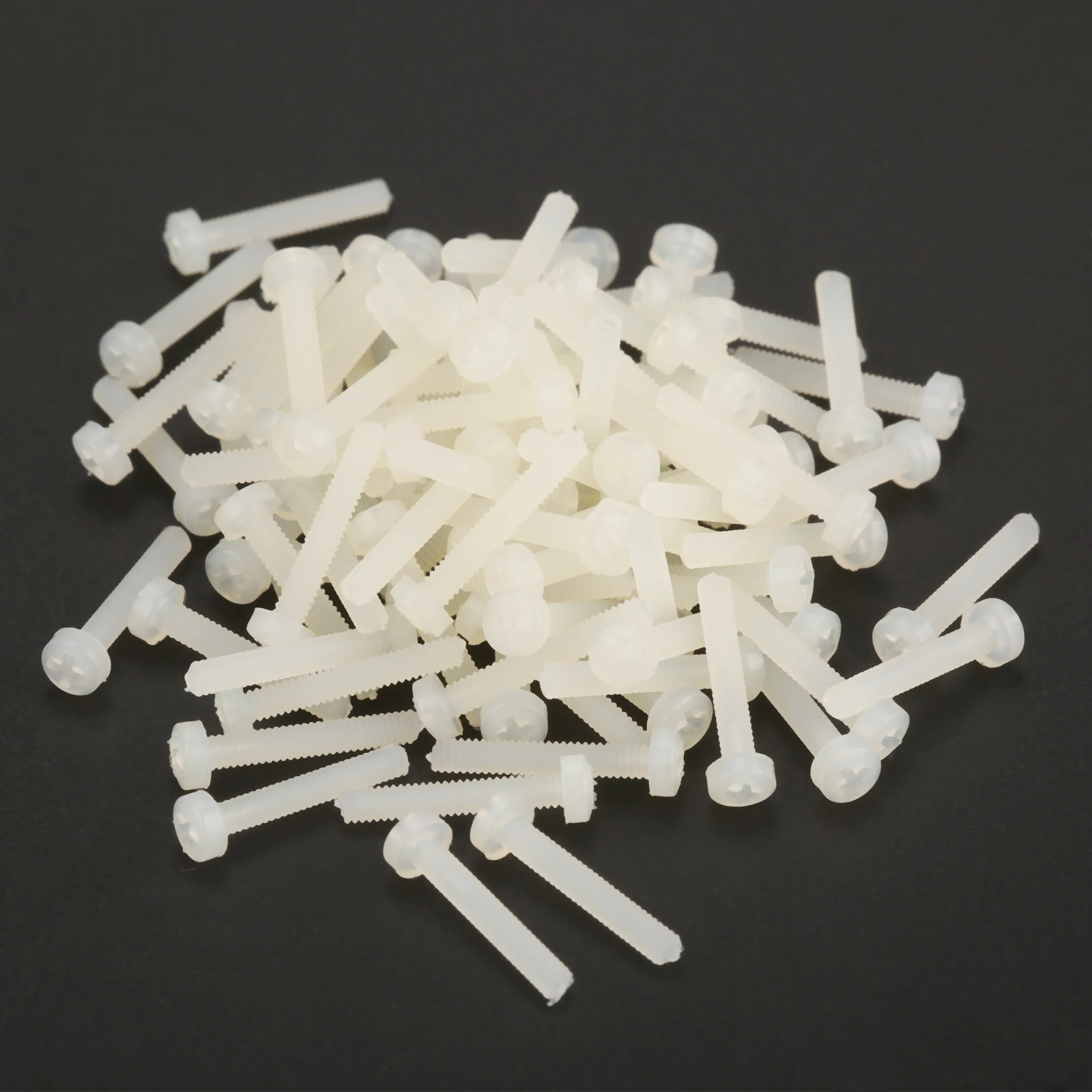 

100Pcs M2x4mm/5mm/6mm/8mm/10mm/12mm/20mm Nylon Phillips Screws Plastic Round Cross Pan Head Screws Bolts