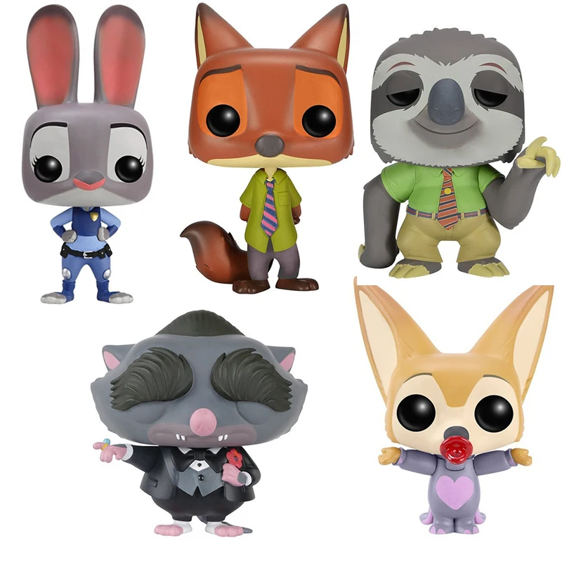 FUNKO POP Zootopia 10 см Джуди хопс Ник Уайлд ELE FINNICK мистер Биг флэш ПВХ Фигурки Модель для
