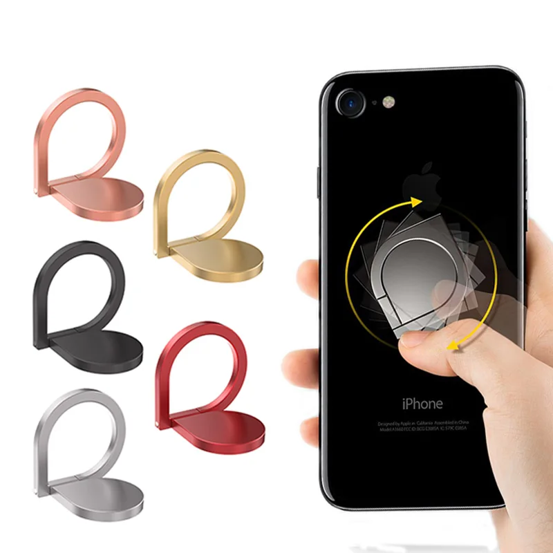 Holder Finger Ring Metal Mobile Phone Stand Holder For iPhone 9 X 8 7 plus 5 5S 6 6p Magnetic Phone ring Round Car Mount Stand images - 6