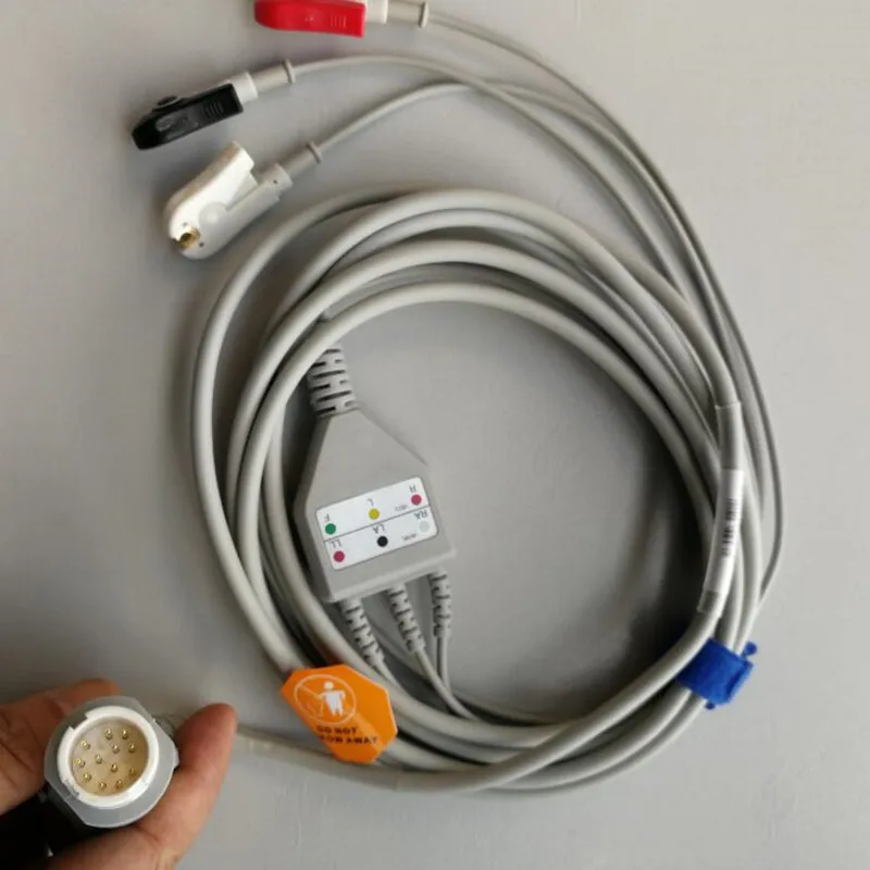 Совместим с Philips/HP 12Pin MP20/30/VM6 терпеливый монитор ECG кабель один кусок 3 провода