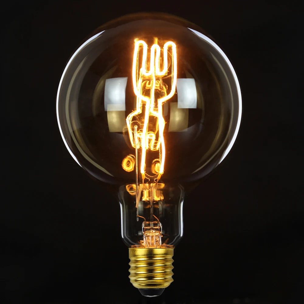 TIANFAN Edison ЛАМПЫ старинная лампочка G125 изогнутая Светодиодная лампа накаливания 4
