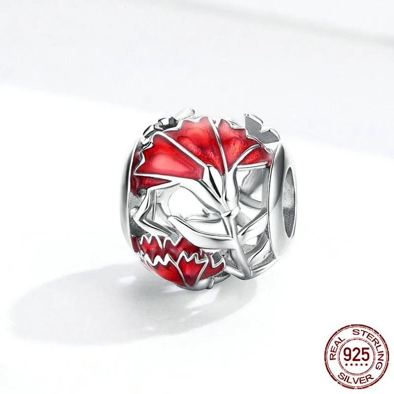 das097 Браслет Pandora, серебро 925,, красный карп, звезда, солнце, луна, бусы, S925, сердце, ключ, девушка, Бабочка, амулеты, сделай сам, ювелирное изделие - Окраска металла: das097