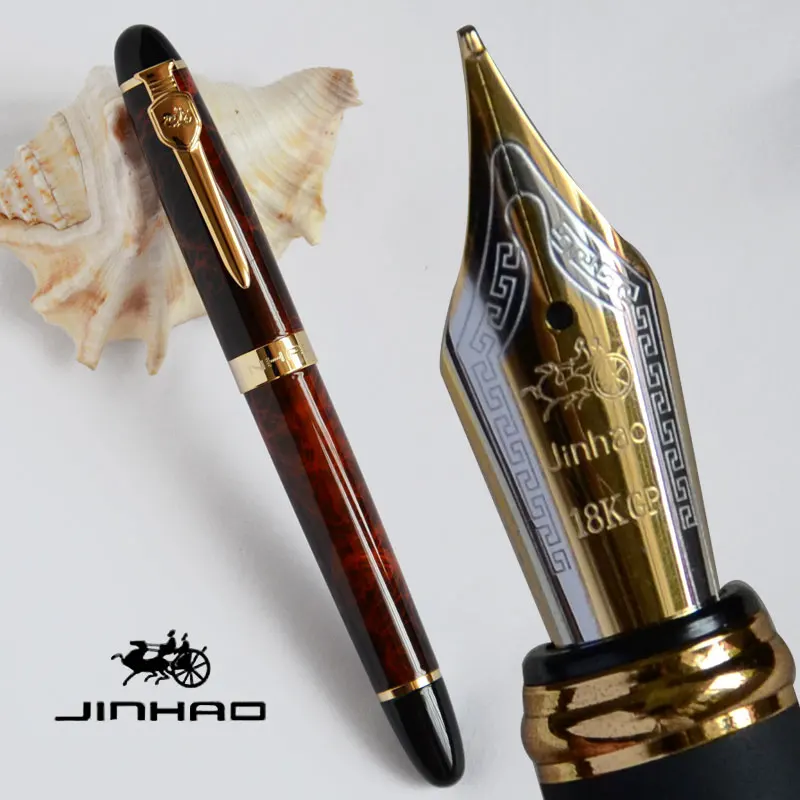 Ручка перьевая JINHAO X450A роскошная волшебная коричневая черная и золотая ручка