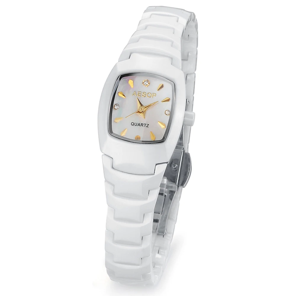 genuine quartz watch white ceramic watches Korean fashion waterproof Ms. Sapphire Women | Наручные часы