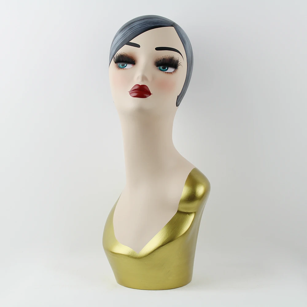 Женский манекен из стекловолокна с золотой тканью для демонстрации и украшения