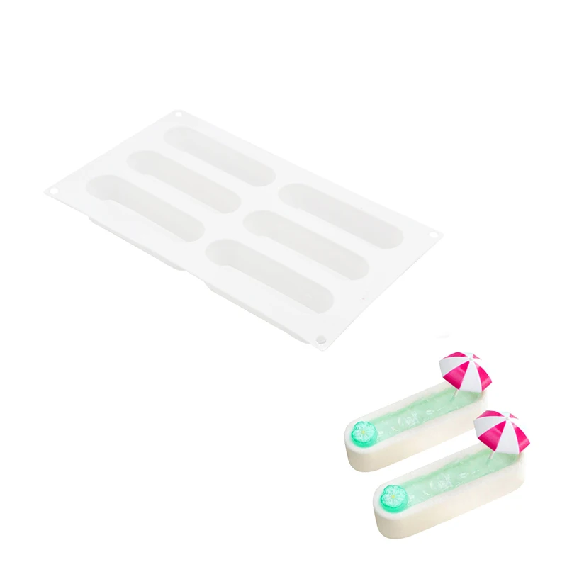 6 полостей форма длинной ленты силиконовая для выпечки торта мусса десерта хлеба