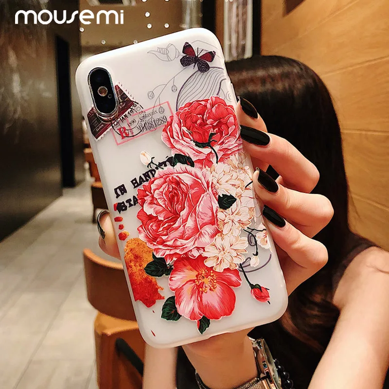 Мягкий силиконовый чехол CAPAME Flower для iPhone 7 чехлы телефонов с цветочным принтом 5S 5