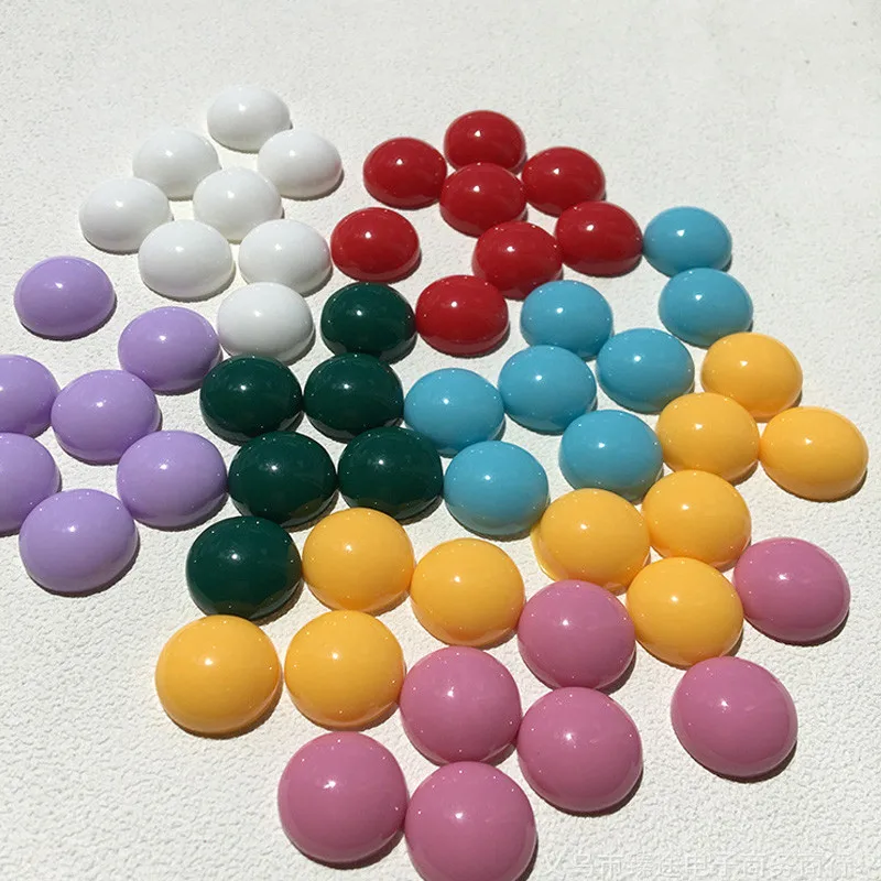 

20pcs 14mm Glass Cabochon Tray Resin Charm Findings DIY Handmade Stud Earrings Ear Drops Patch For Jewelry Bead Accessory C250