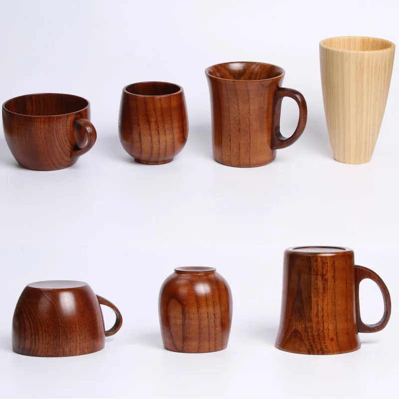 Стакан из массива дерева в японском стиле для сакэ/чая/кофе/вина/воды