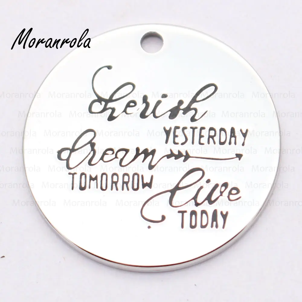 Новое ожерелье из меди с надписью Cherish yesterday dream tomorrow live today и брелоком