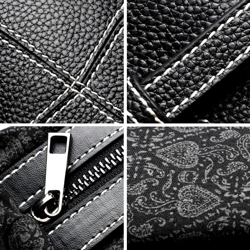 Striped Patchwork Women Shoulder Bags Fashion 100% Genuine Leather Composite Bag Famous Brand Women Handbag Female Messenger Bag images - 6