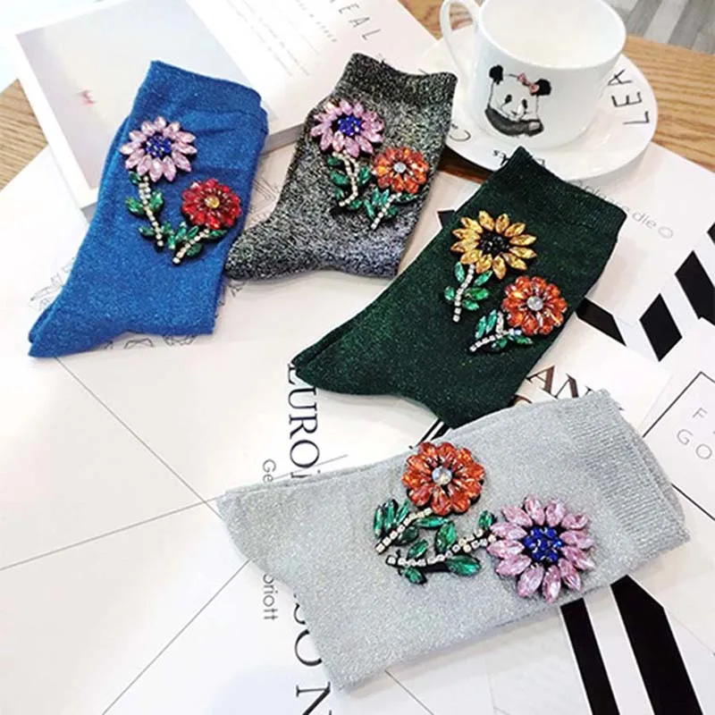 [Cospacool] Новое Поступление Разноцветных Серебряных Блесток с подсолнухами Meias