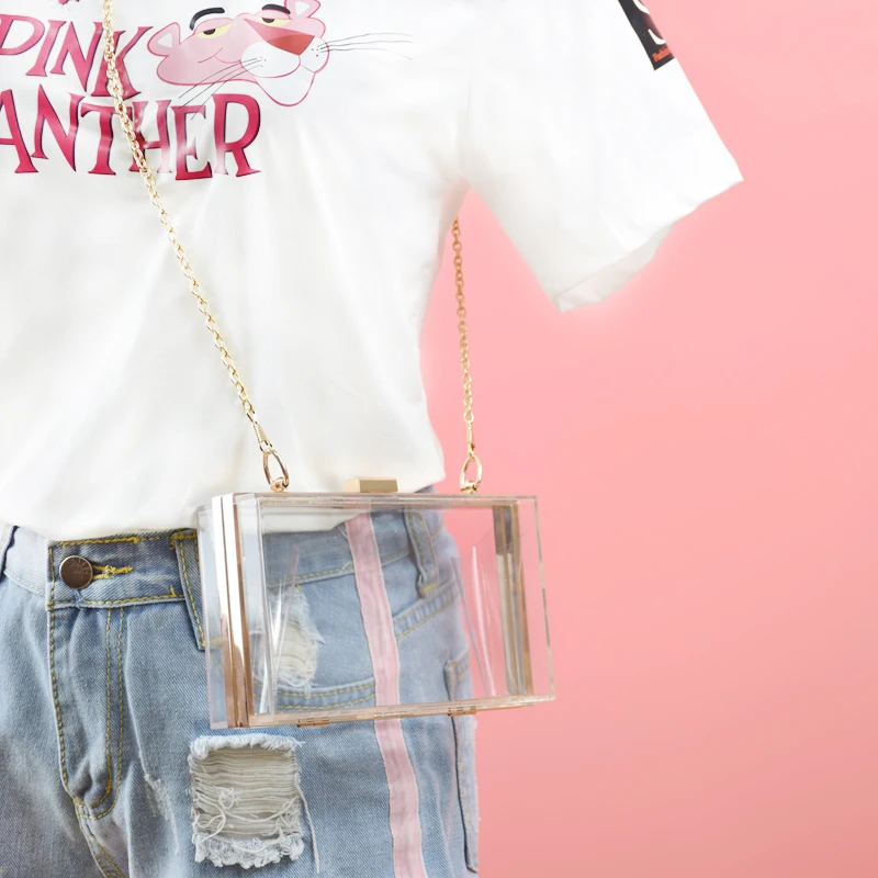 2020 модная акриловая прозрачная сумка клатч женская через плечо жесткая