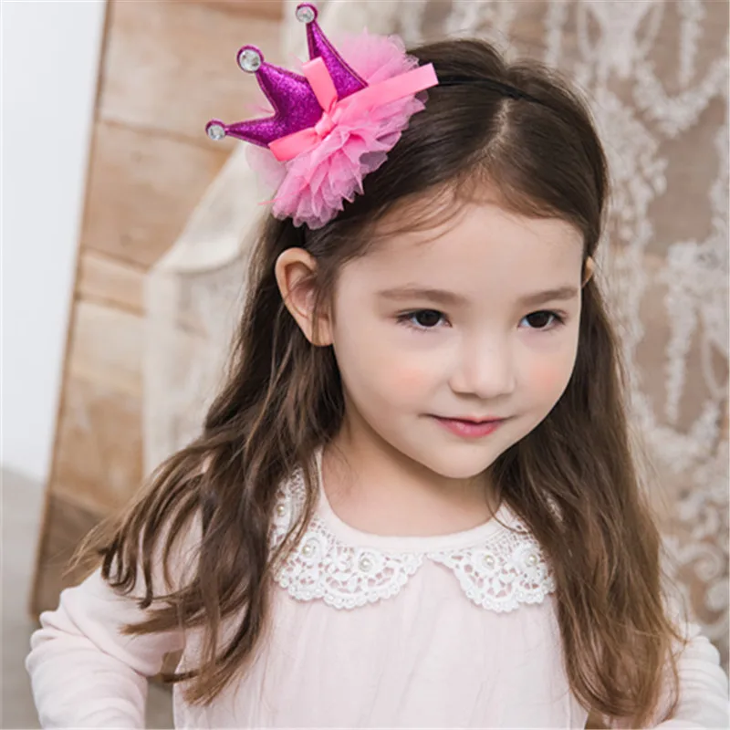 CHIMERA Girls Crown Hairbands Princess Birthday Tiara Headbands Glitter Lace Bowknot Patry Head Hoop for Kids Children | Аксессуары для