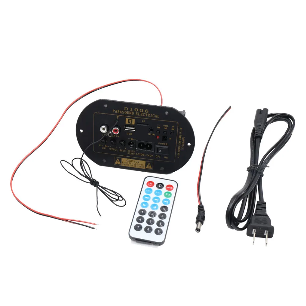 UXCELL DC 12 В/24 В, AC 100-240 В напряжения автомобиля Bluetooth Сабвуфер MP3 аудио hi-fi бас Мощность усилитель доска с удаленного Управление