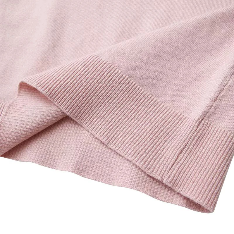 Bella Philosophy women sweet ruffled knitted sweater long sleeve o neck stretchy pullovers female short style pink cute tops | Женская