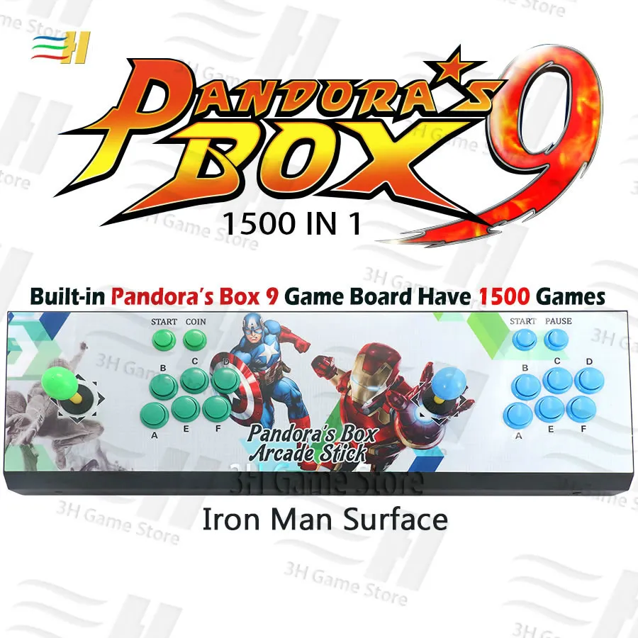 Новинка Pandora box 9 аркадная игровая консоль 1500 В 1 видео игра HDMI VGA usb джойстик для ПК ps3 tv pacman pandora's box 5S 6s 7