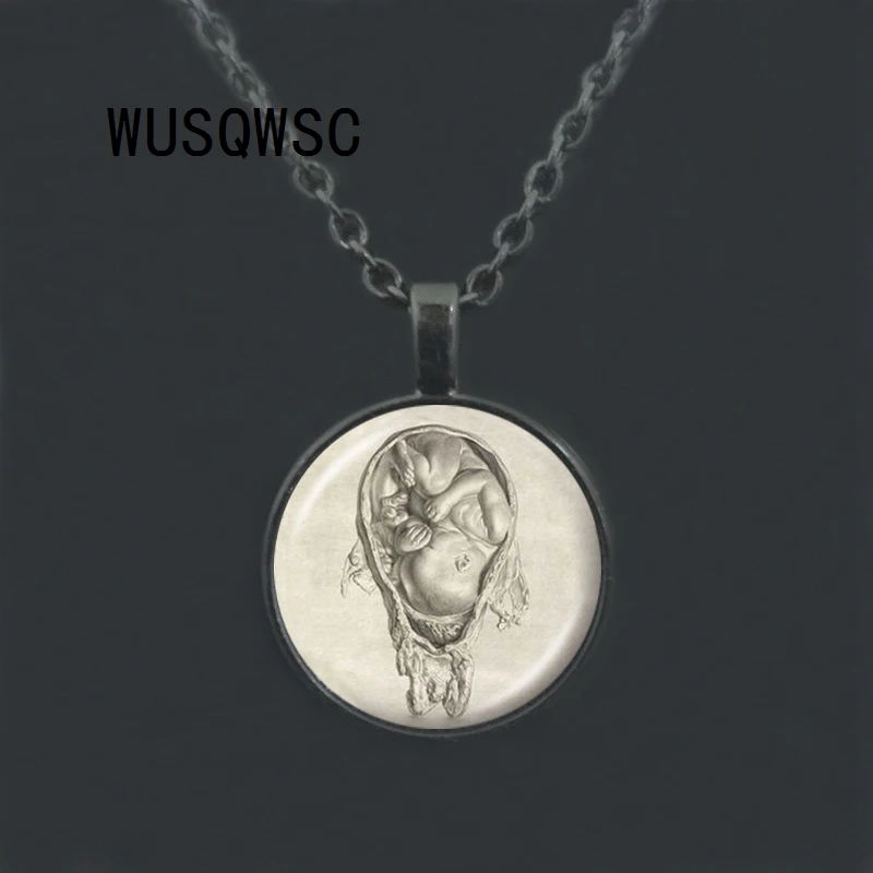 WUSQWSC ожерелье с подвесом эмбрион Leonardo рисунок кулон художника доктора акушерки