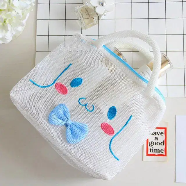 Мультфильм Япония hello kitty My Melody Cinnamoroll Собака пудинг собака полиэстер прозрачные косметички сетчатый мешок для хранения пляжная сумка - Цвет: 6