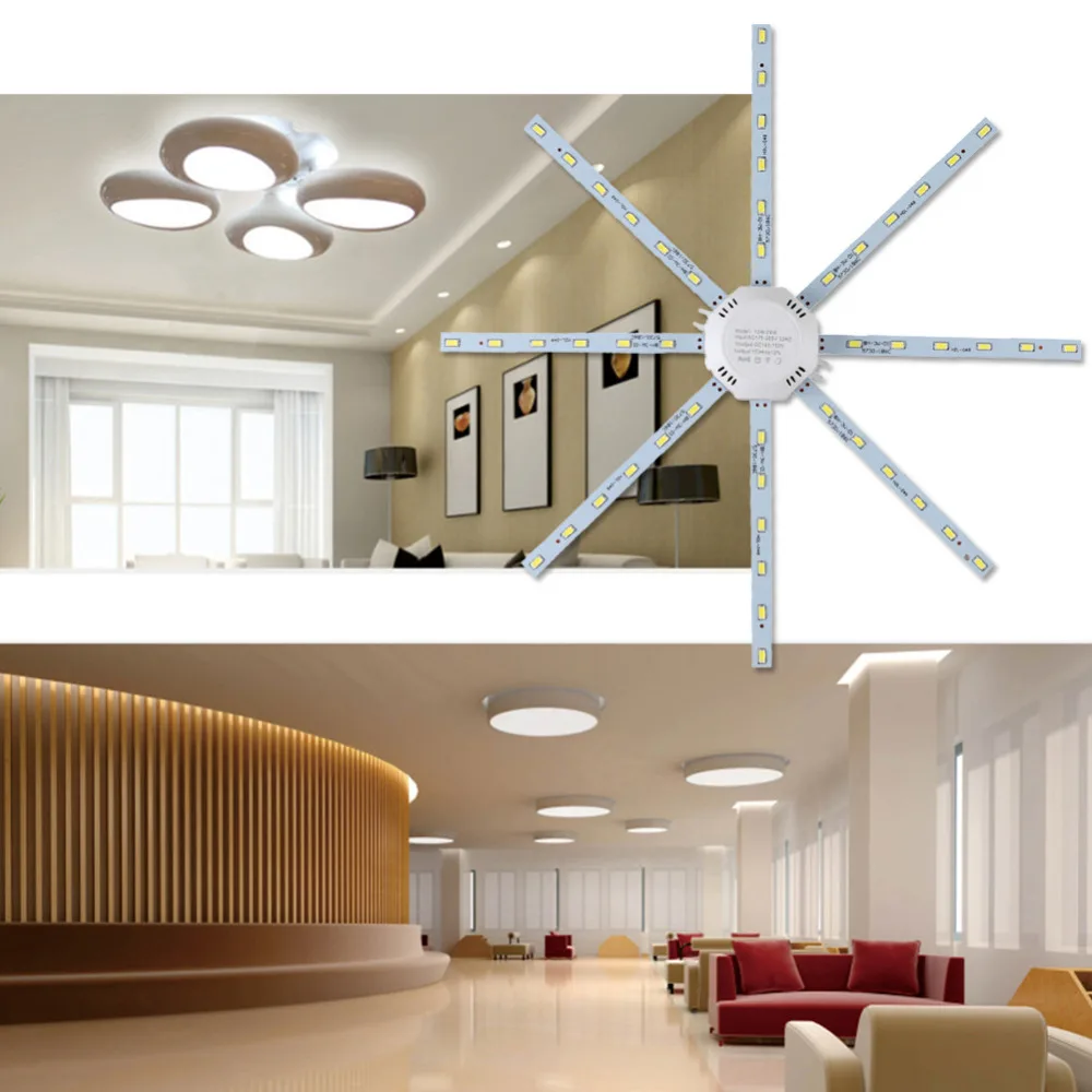 220V 56LED потолочный Панель светильник 12/16/20/24 Вт 500LM в форме осьминога Крытый Спальня потолочная панель для жилого фургона Ночной светильник Модуль панель округлая панель с лампочками