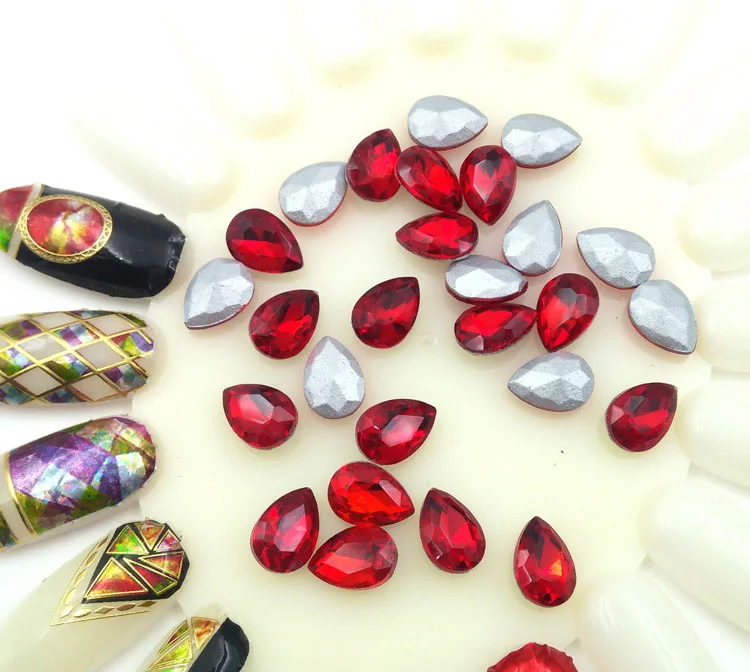 50 шт. стеклянные стразы для дизайна ногтей в форме сердца | Красота и здоровье