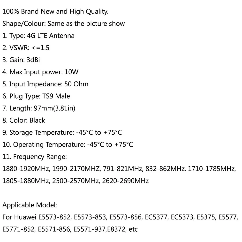 2 шт Новинка LTE 4G антенна усилитель для huawei E3372 E5372 E8372 E5577 E5573 zte 3g 4G LTE антенна TS9 CRC9 разъем