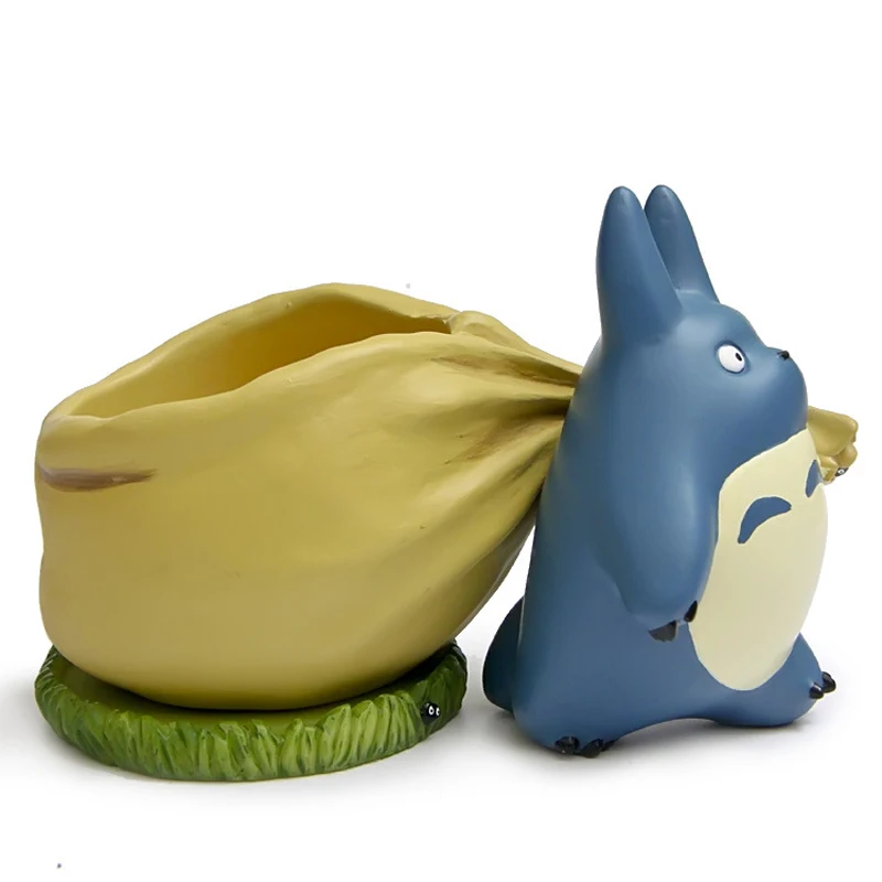 Новый Мой сосед Тоторо смолы фигурку милый синий цветочный горшок Коллекция