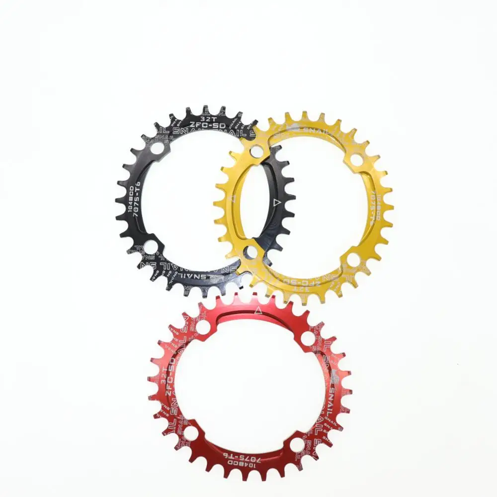 SNAIL Chainring 104 BCD Овальный 32 34 36 38T зуб узкий n широкий один сверхлегкий пластина MTB горный велосипед 104BCD дорожная цепь кольцо
