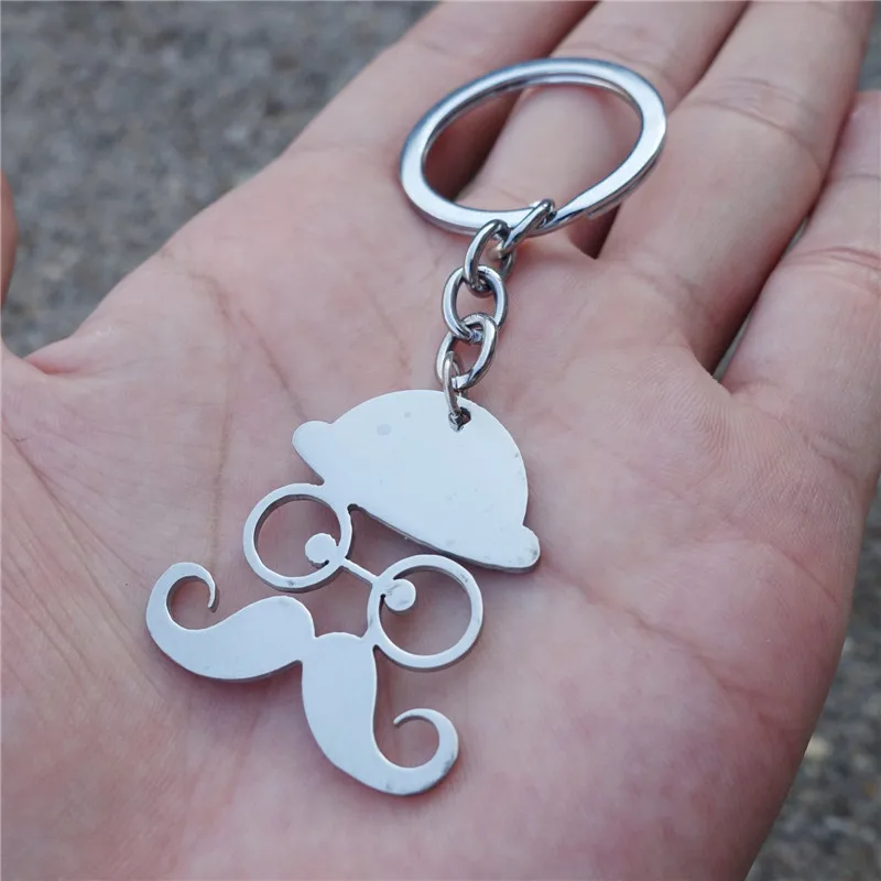 Брелок в виде шляпы очков усов Джокера брелок из нержавеющей стали с буфером