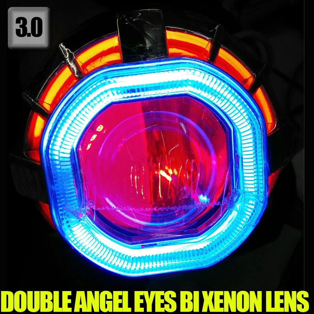 3.0 дюймов 35 Вт Квадратные глаза ангела двойной CCFL angel eyes Авто фара HID биксеноновая