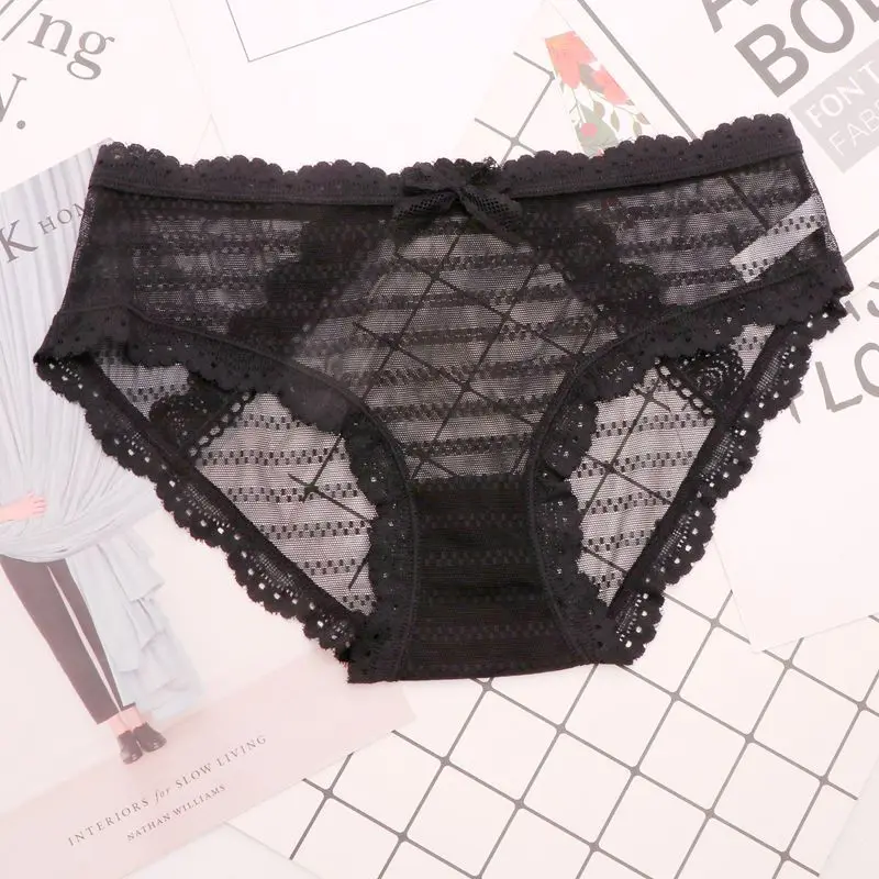 black SP& CITY нежные однотонные прозрачные бесшовные трусики для женщин, сексуальное нижнее белье с вырезами, кружевные боковые трусы, женское нижнее белье, стринги - Цвет: black