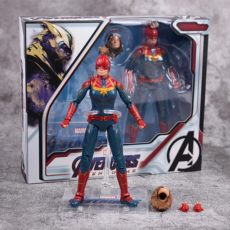 17cm Avengers Endgame Thor Captain America Captain Marvel War Machine Action figure toys doll Christmas gift with box