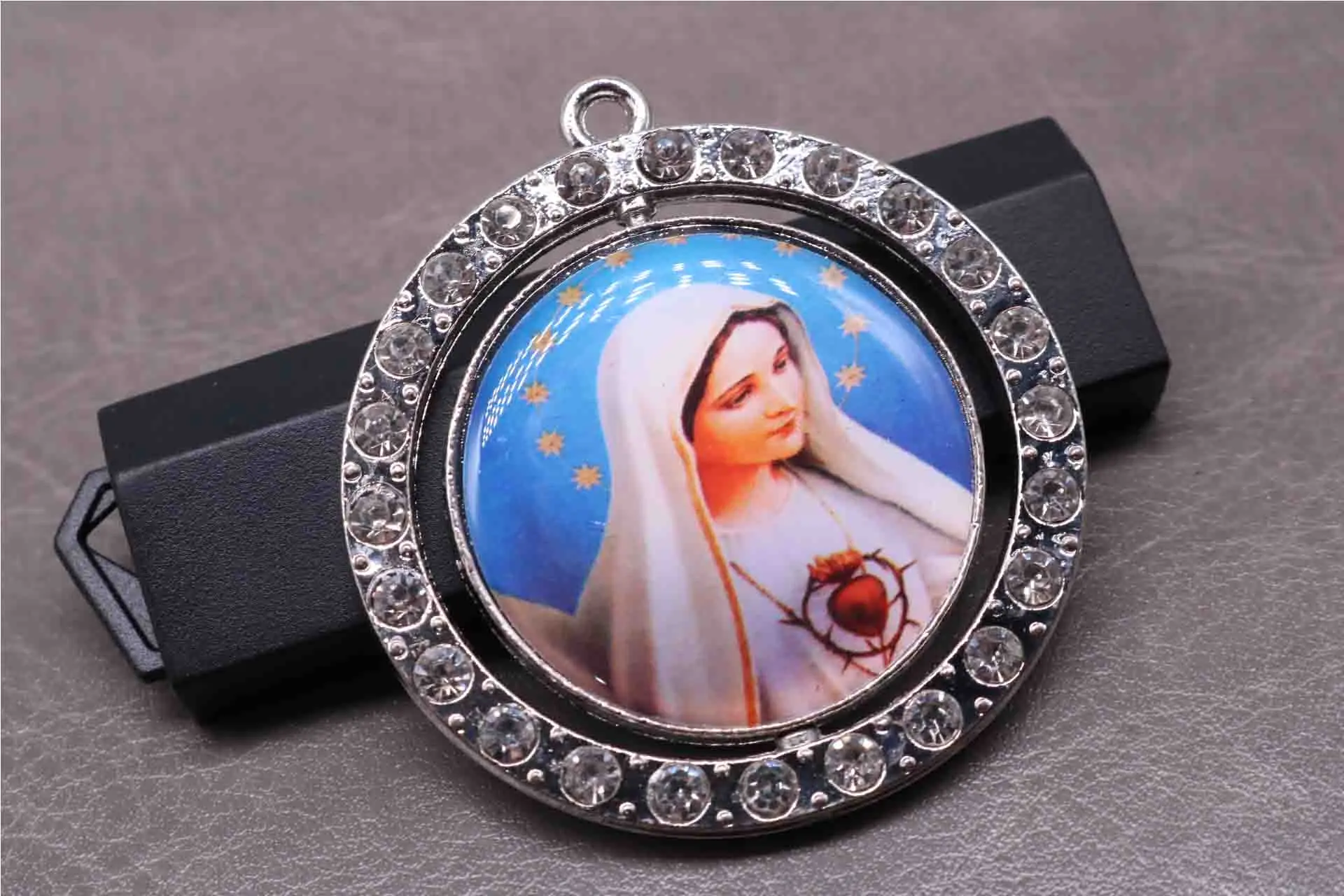 Католическая круглая вращающаяся дуплексная фигурка медаль милосердия Мария