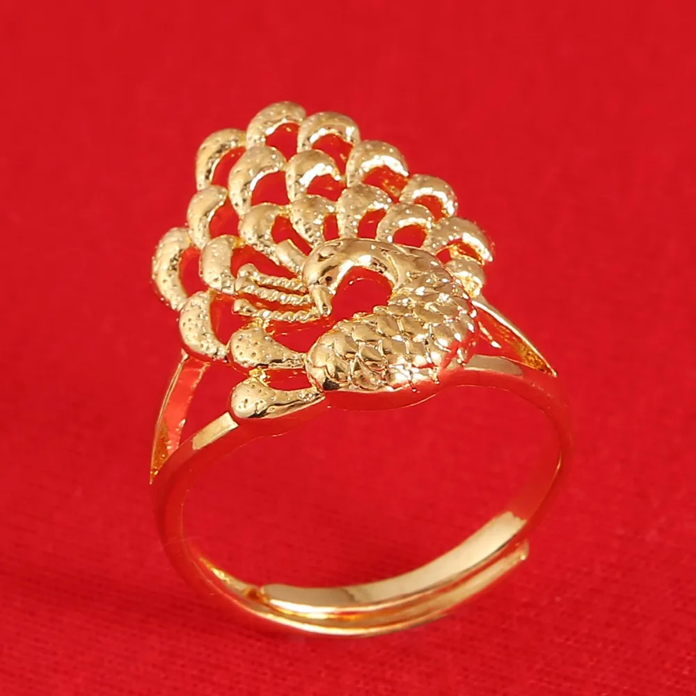 Кольцо с павлином для женщин Золотое кольцо Свадебные обручальные кольца