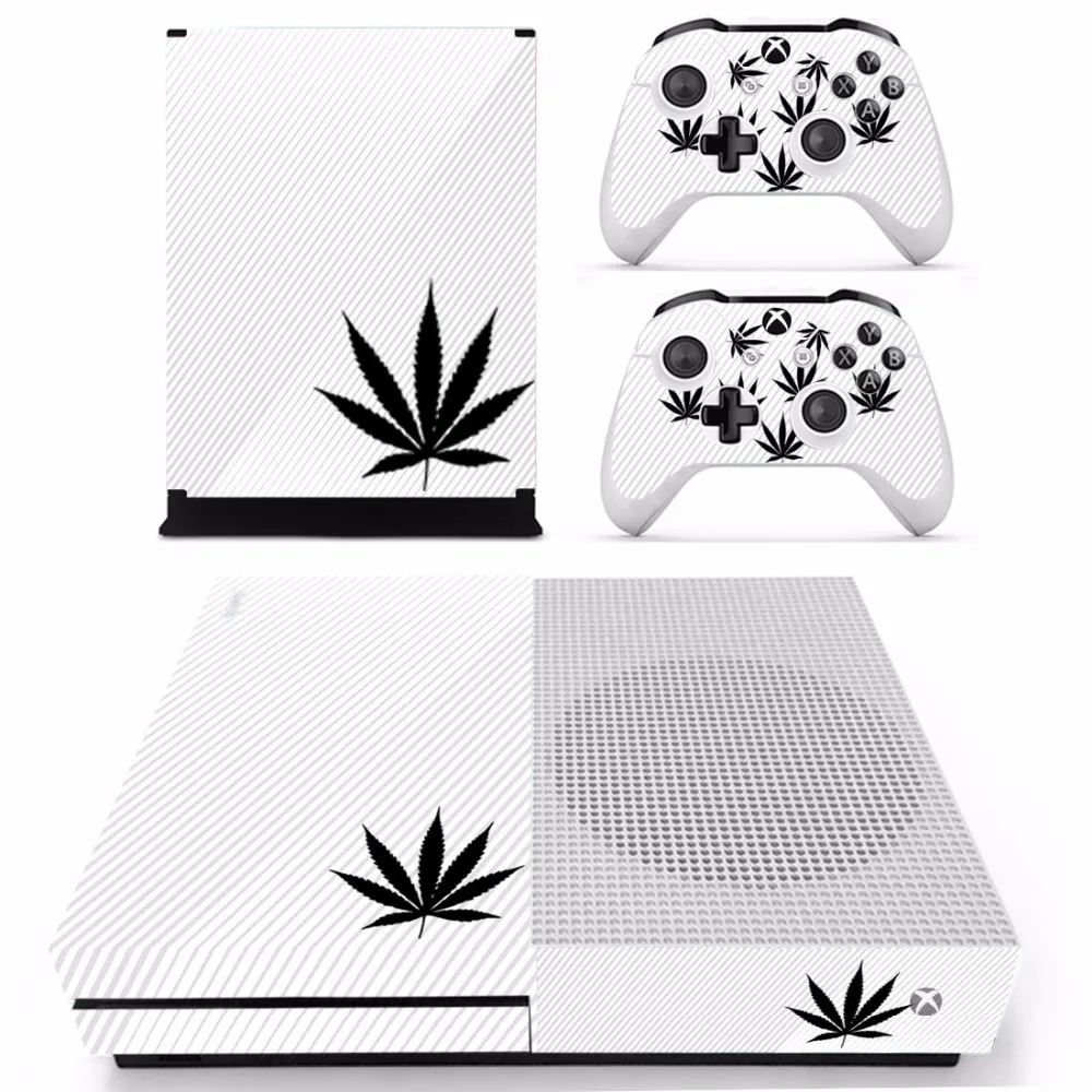 Зеленый лист травяной кожи наклейка для microsoft Xbox One S консоль и 2 контроллера для Xbox One S шкуры наклейка виниловая