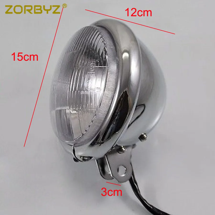 ZORBYZ мотоциклетные Хромированные Металлические ретро E4 галогенные фары подходят