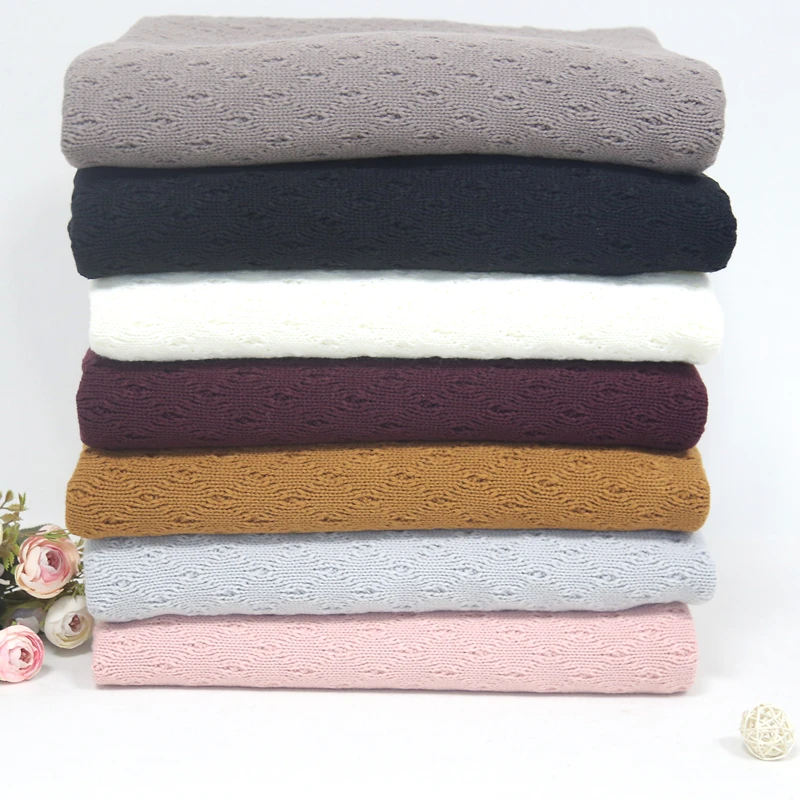 Photography Props Hand Knit Baby Blanket Reversible Knitted