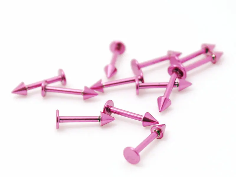 Аксессуары для пирсинга тела с конусом 3 мм/шипами оптовая продажа 10 шт. розовых