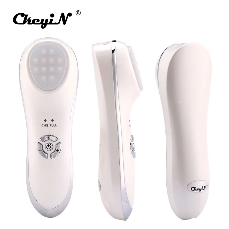 6 цветов светодиодный фотон терапия ультразвуковой массажер для лица