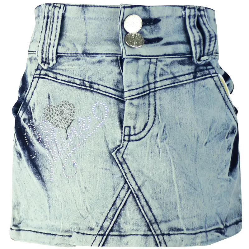 Джинсовая юбка-футляр для девочек детская облегающая юбка с вышивкой и