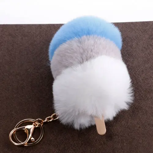 Кроличий мех пушистый помпон мяч Сумочка Автомобиль Подвеска очаровательный