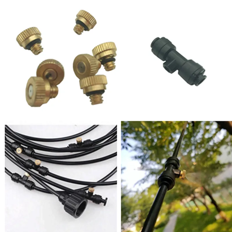 

Outdoor Misting Cooling System Kit for Greenhouse Garden Patio Waterring Irrigation Mister Line 6M-18M System