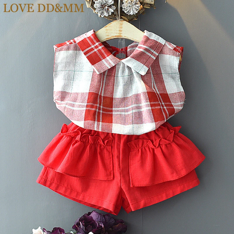 Комплекты для девочек LOVE DD & MM летняя новая детская одежда 2020 рубашка в клетку без