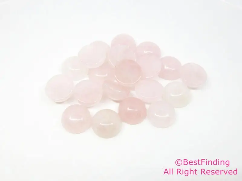 

Round natural stone flat back Rose quartz cabochon, 6mm 8mm, 10mm, 12mm