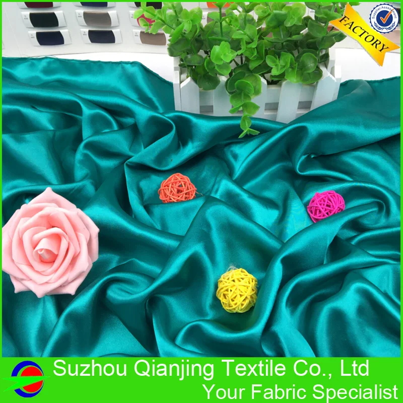 

Factory Directly Wholesale Shiny Teal Satin Fabric For Lining Decoration Cosplay