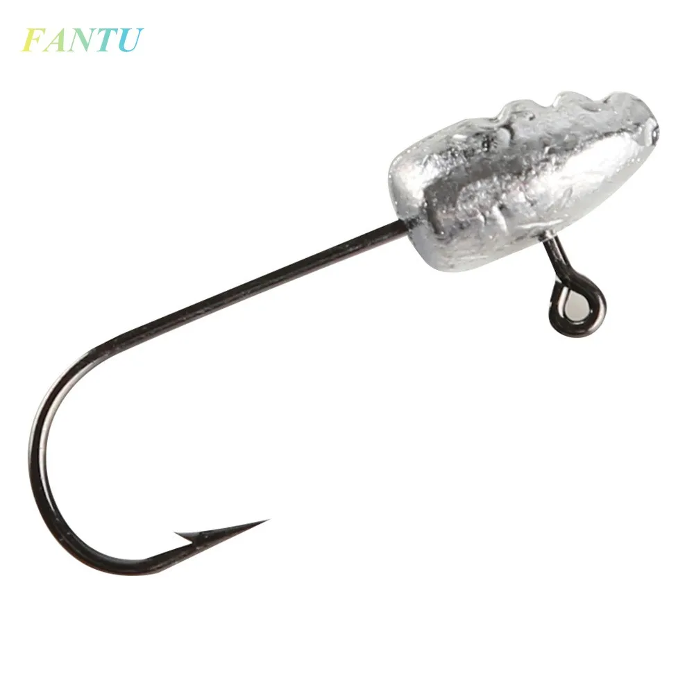 FANTU Mustad бронзовых морских рыболовных крючков Lead Jig Head 2.5g/3g/5g рыболовные приманки